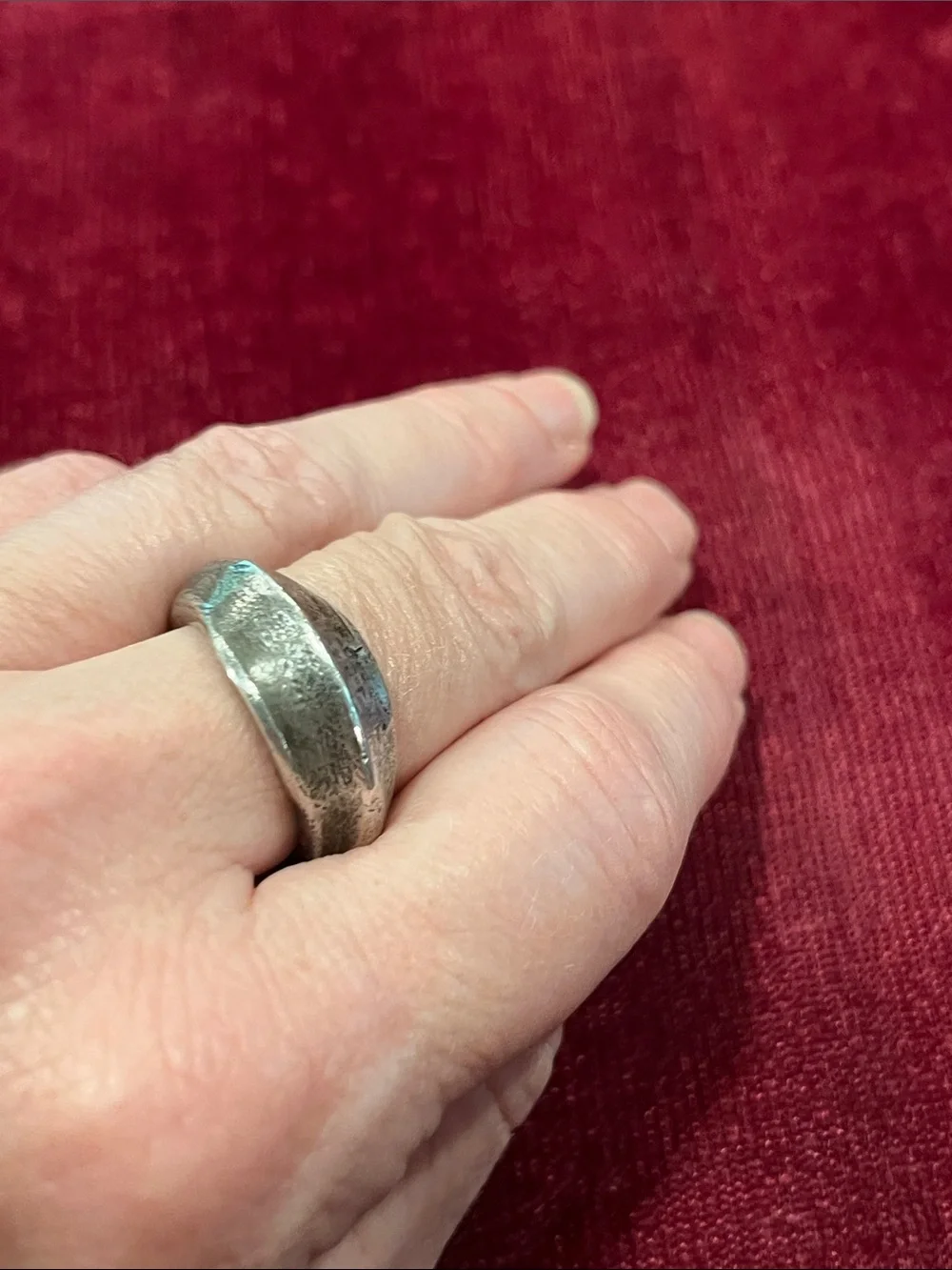Heavy Brutalist Artisan Silver-Tone Ring - Men’s size 8 1/4